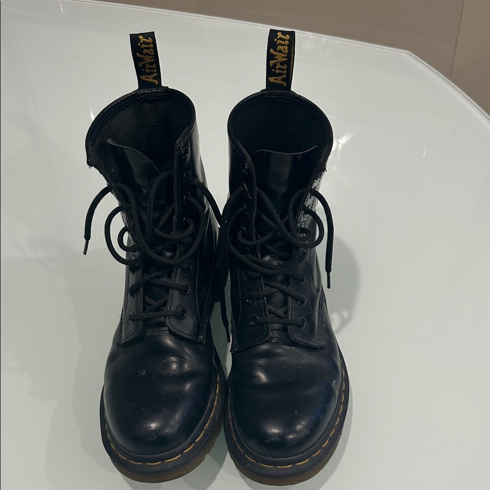 Dr. Martens Shiny Black Lace-Up Boots